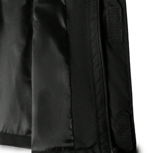 Black Hooded <b>Racer</b> <b>Jacket</b> With White Stripes Windproof Zipper Closure Sporty Autumn Wear Loose Fit Polyester Material - Product Image 4