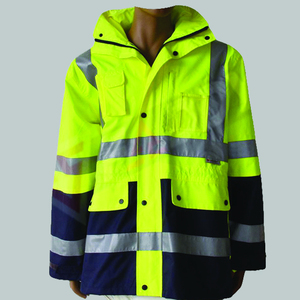 Veste de sécurité réfléchissante haute visibilité imperméable, vêtements de travail robustes, veste de chantier industrielle pour hommes, uniforme - Product Image 2