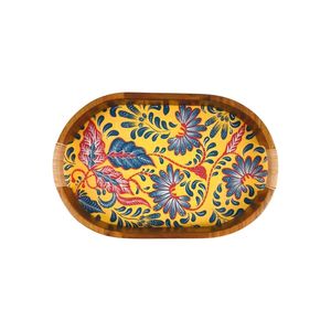 ถาดบาติกอินโดนีเซียแบบดั้งเดิมทรงวงรีขนาดเล็ก WIK-EH BCA งานฝีมือประณีต ของตกแต่งบ้านขนาดกะทัดรัด ถาดแท้จากอินโดนีเซีย - Product Image 2