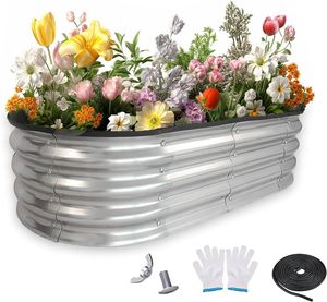 Planter <b>Pots</b> Outdoor Metal Raised <b>Garden</b> Bed for Vegetables, Flowers, Herbs Tall Steel <b>Large</b> Planter Box OEM ODM Galvanized - Product Image 3