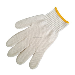 Guantes de seguridad de algodón de hilo reciclado Blanco crudo Antideslizante Mantenimiento de limpieza DIY para trabajo de almacén - Product Image 5