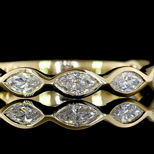 Bague Éternité Luxe en Or 10K 14K 18K et Argent 925 935 avec Diamant Marquise de Laboratoire Sertie Clos pour Anniversaire et Mariage - Product Image 2
