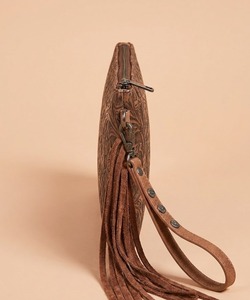 Handmade Floral <b>Tooled</b> <b>Leather</b> Shoulder Bag Tassel Wristlet Zipper <b>Pouch</b> for Travel Cosmetic Storage - Product Image 2
