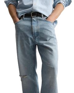 High Quality Custom <b>Men's</b> <b>Baggy</b> Jeans Solid Pattern Vintage Style Trousers with Drawstring Closure <b>Mens</b> Denim Pants Casual Style - Product Image 3