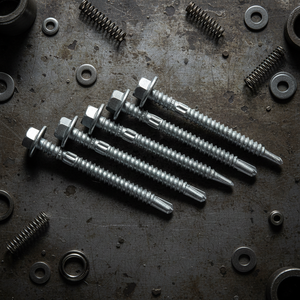 Vis autoperceuses à tête à rondelle en acier au carbone galvanisé à chaud, filetage métrique/pouce standard, filetage sur toute la longueur - Product Image 1