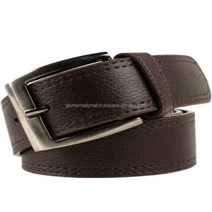 Cinturón de piel auténtica con hebilla de aleación de zinc para hombre, cinturón informal de cuero de vaca hecho a mano, con diseño clásico a la moda - Product Image 3