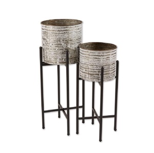 Macetero Galvanizado de Primera Calidad para Hogar, Hotel, Oficina, Jardín, Juego de 2 Maceteros Galvanizados para Decoración de Suelos y Uso en Jardín - Product Image 4