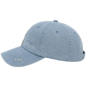 Light Blue <b>Vintage</b> Washed Baseball <b>Cap</b> With 3D Embroidery Star Detail Distressed Curved Brim Adjustable Unisex Custom Logo OEM - Product Image 6