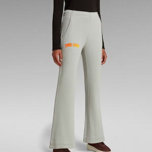 Pantalones de chándal apilados de punto de cintura alta para mujer, de moda, con efecto de piel y plisados, al por mayor - Product Image 1