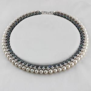 Collar de Perlas de Agua Dulce de Doble Hilera, Accesorio de Vestir de Noche Multicapa con Perlas de Agua Dulce para Novias, para Fiestas y Eventos - Product Image 1
