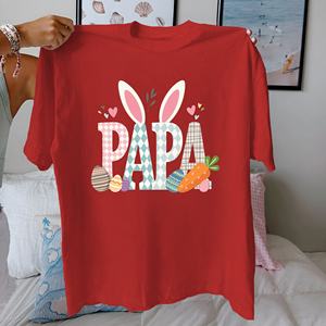 T-shirt femme en pur coton PAPA coupe confortable - Product Image 4