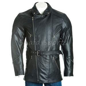 High Quality Genuine Sheepskin Men's Winter Shearling Coat <b>Long</b> Lambskin Collar Front Professional Manufacture - Product Image 6