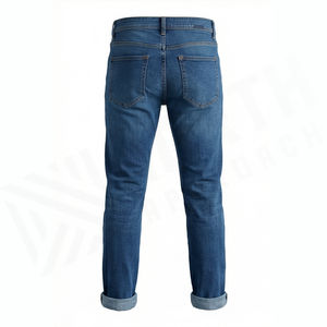 Pantalones Vaqueros de Mezclilla de Corte Recto y Ajustado para Hombre, Cintura Media, Estilo Casual, Lavado Regular, Temporada de Primavera, Color Azul - Product Image 2
