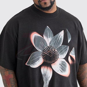 Camiseta de Hombre Oversize Estampada con Efecto Ácido, de Algodón Suave, Estilo Urbano y Moderno - Product Image 3