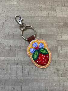 Customized Shape Beaded Hand Embroidered Eco-Friendly Fruit Pattern Carabiner Keychain Felt Gold <b>Sequins</b> Durable Classic Inlay - Product Image 3