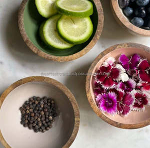 ชุดชามไม้เคลือบเงา4ชิ้นโดยงานฝีมือช่างฝีมือหลากสีของที่ระลึกสไตล์ทะเลงานฝีมือธรรมชาติ - Product Image 2