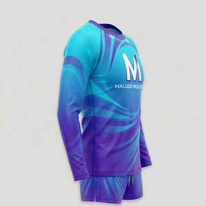 Conjunto de Uniforme de Porristas Personalizado, Top de Manga Larga y Pantalones Cortos, Impresión por Transferencia de Calor, 100% Poliéster, Color Personalizado, Práctica de Equipo - Product Image 5