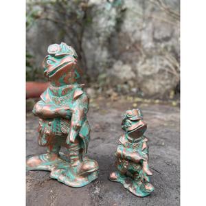 Figura Decorativa de Tortuga Antigua en Verde Pátina y Bronce, Escultura de Tortuga Vintage Hecha a Mano, Gran Venta - Product Image 2