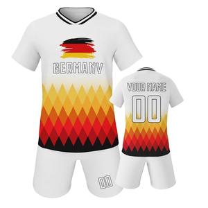 Conjunto de Camiseta de Fútbol de Alemania para Hombre, Manga Corta, Cuello en V, Sublimada, Nombre y Número Personalizados, Uniformes Transpirables de Poliéster para Todas las Temporadas - Product Image 1