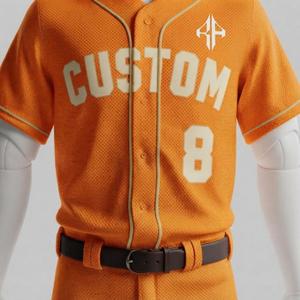 Ensemble uniforme de baseball pour adultes, pour hommes, manches courtes, avec logo blanc, col rond, 100% polyester, coupe régulière, fermeture à boutons - Product Image 6