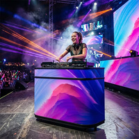 Cabina de DJ con Pantalla LED Digital Portátil, Soporte para Mesa de DJ con Pantalla LED para Discotecas, Bares y Escenarios