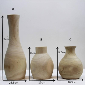 MULTI CRAFT Natural Wooden Handmade Lightweight Classic Customizable Durable Vase <b>Desktop</b> Solid <b>Wood</b> Flower Ornaments - Product Image 5