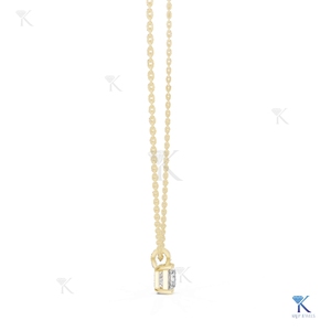 เพชรเลี้ยงในห้องปฏิบัติการ 1.00 กะรัต ทรงปรินเซส จี้สร้อยคอทองคำแท้ 14K 18K สำหรับผู้หญิง ดีไซน์หรูหรา สวยงาม เป็นของขวัญ - Product Image 6