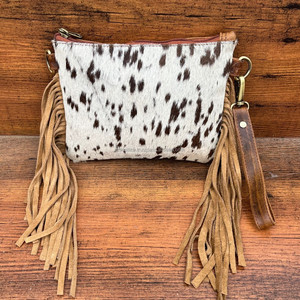 กระเป๋าสะพายคาดลำตัวใบเล็กหนังวัวสำหรับผู้หญิงมีขอบใบใหญ่สไตล์ตะวันตกกระเป๋าหนังแท้หรูหรา - Product Image 4