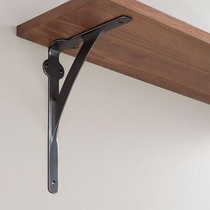 Support d'étagère en fer traditionnel, support d'étagère décoratif en métal pour étagères murales en bois vintage - Product Image 5