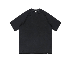 Camisetas de Hombre Oversize de Punto 100% Algodón Estilo Urbano Hip Hop con Estampado Lavado Ácido y Logo Personalizado Vintage al por Mayor - Product Image 6