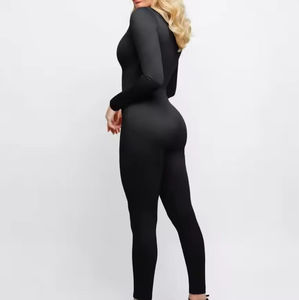 Combinaison en jean à manches longues pour femme, combinaison une pièce, combinaison décontractée slim, prix raisonnable, logo et design personnalisés, service OEM - Product Image 3