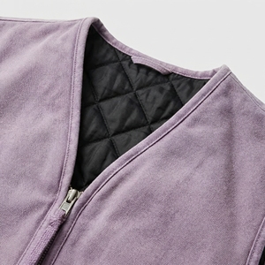 Lavender Purple Quilted Utility Vest | Zip Up Sleeveless Work Jacket | <b>Padded</b> Multi Pocket Vest | Custom OEM Manufacturer - Product Image 2