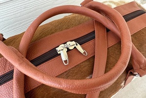 Bolsa de Viaje de Cuero 100% Original, Impermeable y Ligera, Bolsa de Lona de Cuero Vacuno Auténtico para Gimnasio, Deportes al Aire Libre - Product Image 4