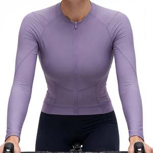 Maillot de Ciclismo de Manga Larga para Mujer, de Secado Rápido, para Bicicleta de Carretera, con Nombre de Equipo Personalizado, Color Morado Claro, Transpirable y de Secado Rápido - Product Image 2