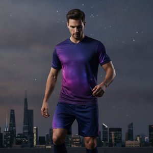Maillot de football personnalisé OEM imprimé par transfert thermique, respirant, avec pantalon, vente en gros, léger, avec nom et lettres de l'équipe - Product Image 5