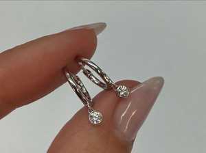 Lab Grown Diamond Bezel Set Floating Drop Dangle Hinge Huggie Hoop <b>Earrings</b> For Women Custom 14K 18K <b>Solid</b> Real Gold Wholesale - Product Image 6