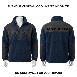 Chaqueta Ligera de Forro Polar de 240g, Impermeable, Transpirable y Reflectante, con Cierre de Cremallera de un Cuarto, Personalizable con Logotipo Bordado o Impreso, en Color Azul Marino y Gris - Product Image 1