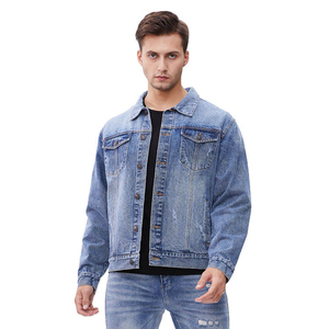 Veste en jean pour homme, plusieurs poches, coupe ajustée, décontractée, en coton, veste en jean fonctionnelle, streetwear élégant, vêtements d'extérieur - Product Image 3