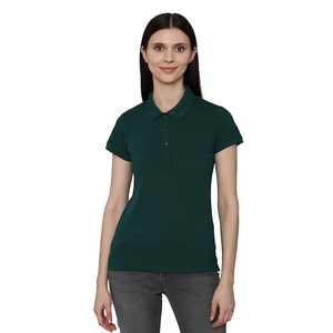 Polo de Manga Corta Azul Rey para Mujer, Calidad de Exportación, OEM ODM, Color Sólido, Casual, Tejido Piqué, Corte Regular - Product Image 5