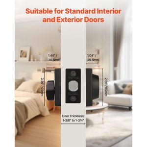 Serratura catenaccio monocilindrico nero opaco con 3 chiavi con 1 disegno quadrato laterale per bulloni per porte e finestre - Product Image 2