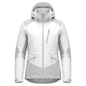 Veste de ski imperméable à capuche pour homme, couleur blanc-gris, fermeture éclair, style sportif, vêtements d'extérieur d'hiver, polyester - Product Image 1