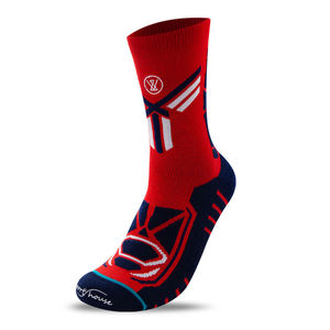 Yellow Blue Geometric Pattern Mid Calf Sports <b>Socks</b> Athletic Design - Product Image 3