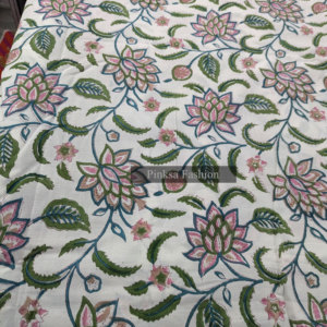 Fournisseur de textiles en vrac en coton pur imprimé à la main avec motifs floraux roses personnalisés, Inde - Product Image 1