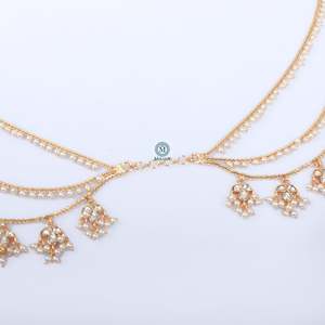 Saanvi Pearl Polki Designer Hairpin-Elegant <b>Headband</b> - Product Image 3