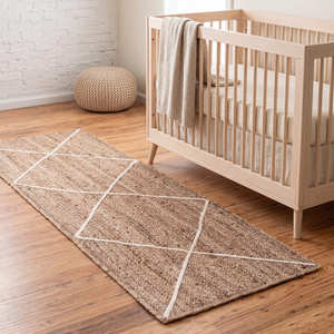 3' x 5' Hand Braided Geometric Jute Runner Rug for Hallway, Entryway & Farmhouse Home Decor - Product Image 2