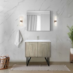 Rustic Acacia <b>Bath</b> Vanity with 36 In. W X 20 In. D Cultured Marble Top and <b>Brushed</b> Nickel Faucet Set 36-Inch Bathroom Vanities - Product Image 2
