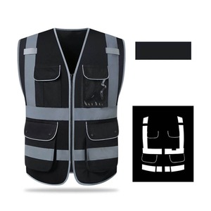 Hi Vis Winter Workwear Labor Security Engineering Multi-pocket Reflective Men Vest Site Reflective Vest Clothes Jacket - Product Image 5