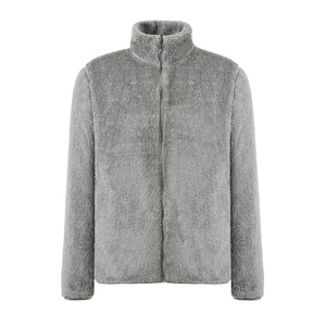 Chaqueta de Forro Polar Negra para Hombre, con Cierre Completo, Cuello Alto, Estilo Casual para Invierno - Product Image 4