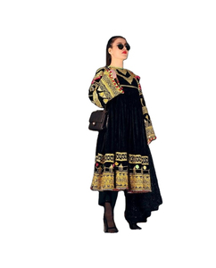 Vestidos de novia afganos Kuchi modernos hechos a mano, talla grande, con apliques de encaje, bordados, tela de algodón de la mejor calidad, vestido afgano Kuchi. - Product Image 1