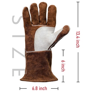 Gants de sécurité industriels en cuir haute performance pour la soudure, ignifuges pour la lutte contre les incendies, barbecue, excellente protection des mains - Product Image 2